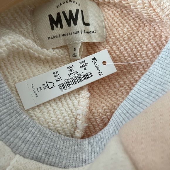 MADEWELL MWL Airyterry Colorblock Crop Sweatshirt - Picture 9 of 9